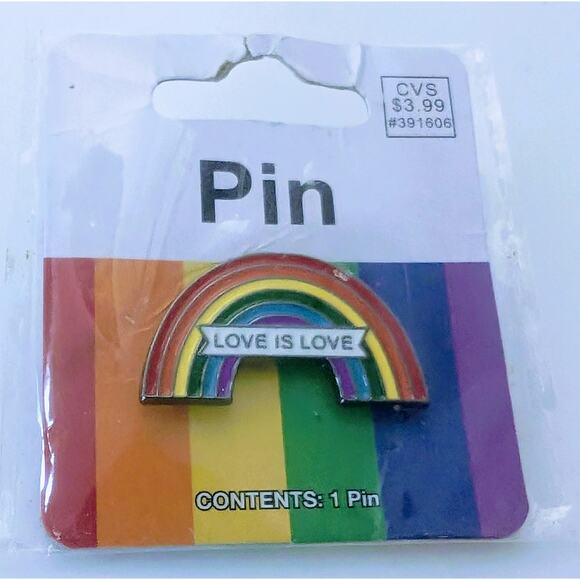 Love Is Love Pride Month Rainbow Pin CVS - Picture 1 of 3